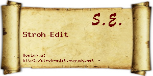 Stroh Edit névjegykártya